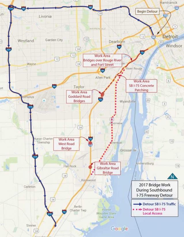 I-75 Closing Southbound Near Detroit for 2 Years